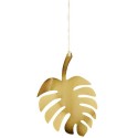 madam stoltz decoration murale a suspendre feuille en metal dore