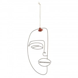 madam stoltz sculpture decoration en fil de fer a suspendre visage