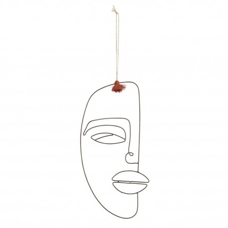 madam stoltz sculpture decoration en fil de fer a suspendre visage