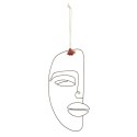 madam stoltz sculpture decoration en fil de fer a suspendre visage