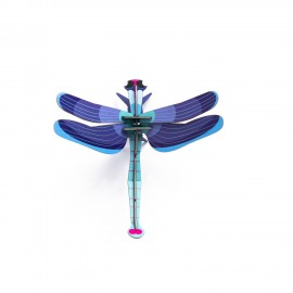 studio roof libellule bleue en carton decorative saphire