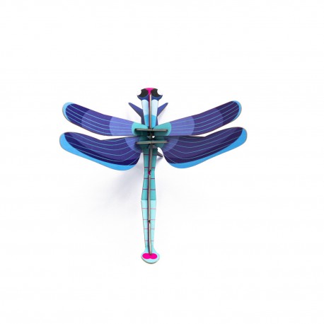 studio roof libellule bleue en carton decorative saphire