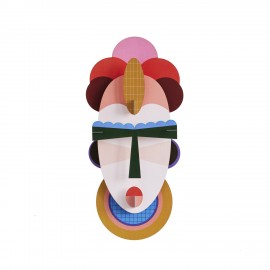 masque mural multicolore carton studio roof cali