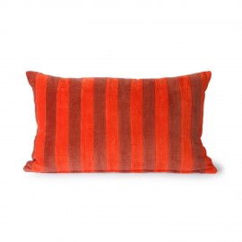 hk living coussin rectangulaire velours chic rayures rouge