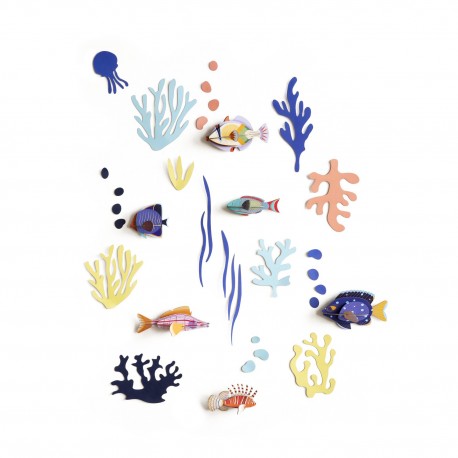 studio roof decor mural poissons mur de curiosites monde marin