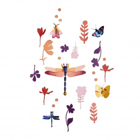 studio roof decoration murale insectes carton mur de curiosites