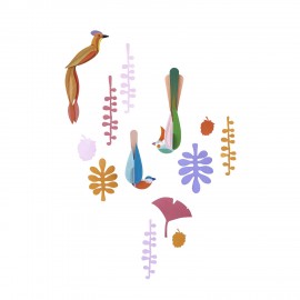 oiseaux decoration murale coffret studio roof paradise nest