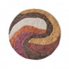 grand tapis rond design laine orange violet colore hk living