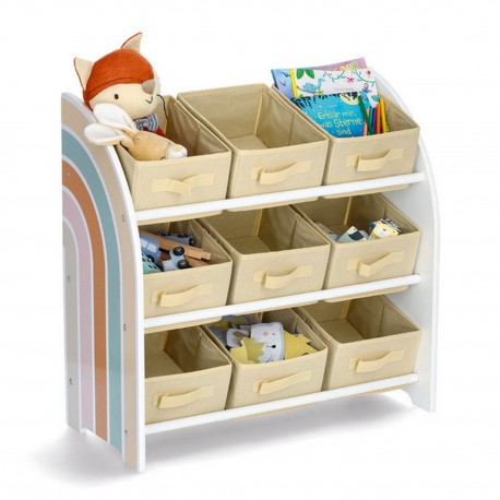 meuble etagere rangement jouets enfants 9 paniers zeller