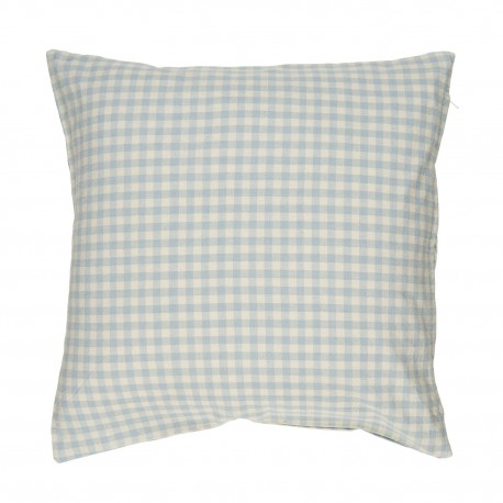 grande housse coussin vichy bleu clair carreaux coton ib laursen