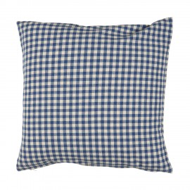 housse coussin coton petits carreaux bleu ib laursen