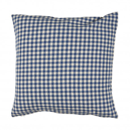 housse coussin coton petits carreaux bleu ib laursen