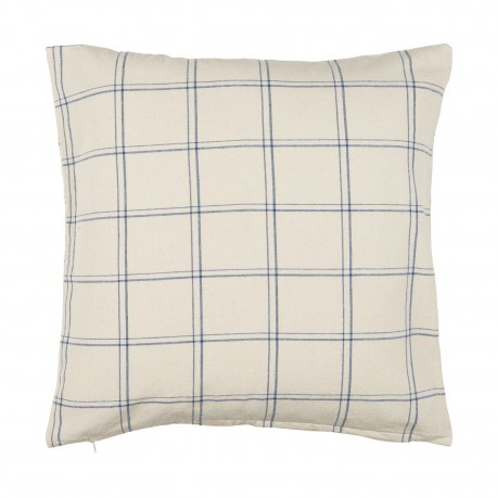 housse de coussin carreaux bleu coton ib laursen