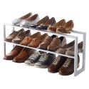 etagere porte chaussures etirable acier blanc yamazaki