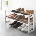 etagere porte chaussures etirable acier blanc yamazaki