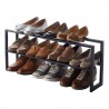 etagere a chaussures compacte extensible acier  noir yamazaki line