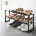 etagere a chaussures compacte extensible acier  noir yamazaki line