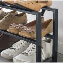 etagere a chaussures compacte extensible acier  noir yamazaki line