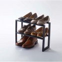 etagere a chaussures compacte extensible acier  noir yamazaki line