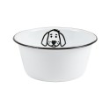 petite gamelle pour chien rigolo metal emaille blanc ib laursen