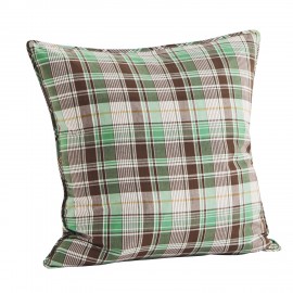 grand coussin carreaux vert marron coton madam stoltz