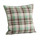 grand coussin carreaux vert marron coton madam stoltz