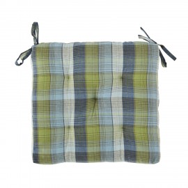 galette de chaise carreaux vert coton madam stoltz