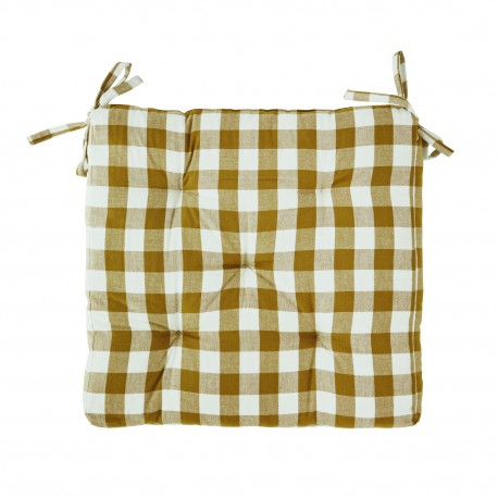 coussin de chaise carreaux jaune moutarde madam stoltz