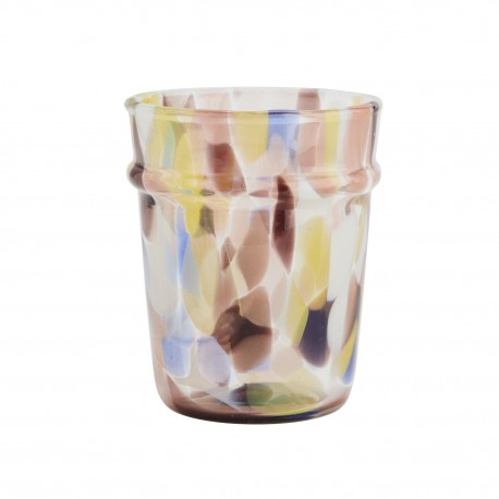 verre a eau tachete jaune marron madam stoltz