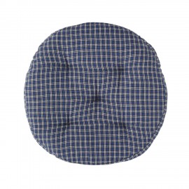 galette de chaise ronde bleu coton carreaux madam stoltz