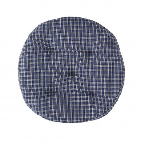 galette de chaise ronde bleu coton carreaux madam stoltz
