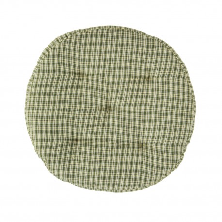 coussin de chaise rond vert carreaux vintage madam stoltz