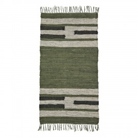 petit tapis vert cuir coton madam stoltz