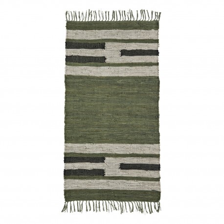petit tapis vert cuir coton madam stoltz