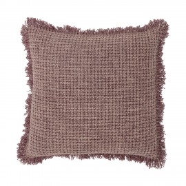 coussin cozy salon coton rose franges bloomingville delva