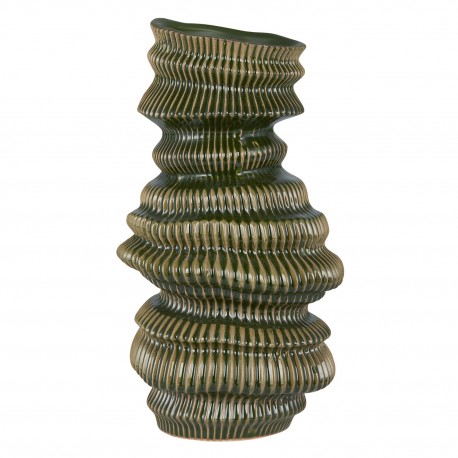 vase ceramique deforme vert sculpture ib laursen