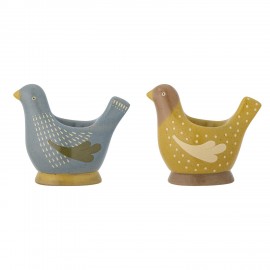 Coquetier poule grès Bloomingville Birdy set de 2