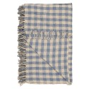plaid coton vichy carreaux bleu clair ib laursen
