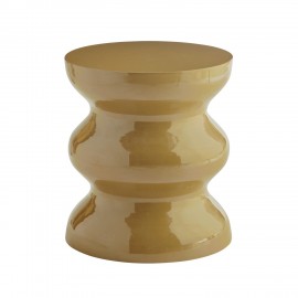 bout de canape tabouret metal emaille jaune moutarde madam stoltz