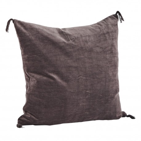 grande housse de coussin velours violet aubergine madam stoltz