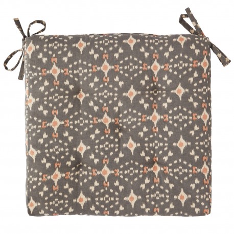 coussin de chaise gris orange corail coton madam stoltz
