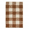 tapis de bain tufte a carreaux coton marron madam stoltz