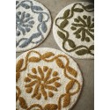 tapis de bain decoratif rond coton tufte bleu madam stoltz