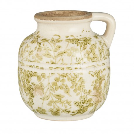 vase ceramique vintage imprime floral vert ib laursen