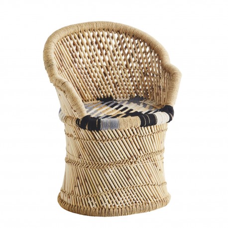 fauteuil bambou tresse assise coton tisse madam stoltz