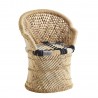Fauteuil bambou tressé assise coton Madam Stoltz