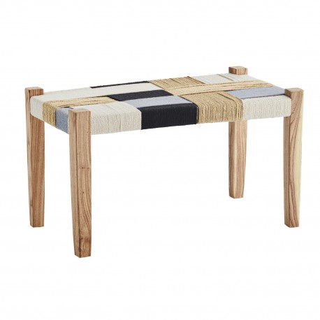 banc bois assise tisse coton madam stoltz