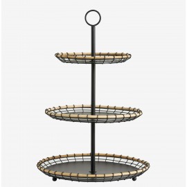 Corbeille à fruits 3 étages métal bois Nordal Hana