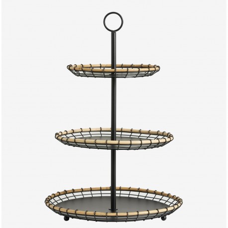 Corbeille à fruits 3 étages métal bois Nordal Hana