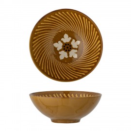 bol gres marron peint main bloomingville heikki